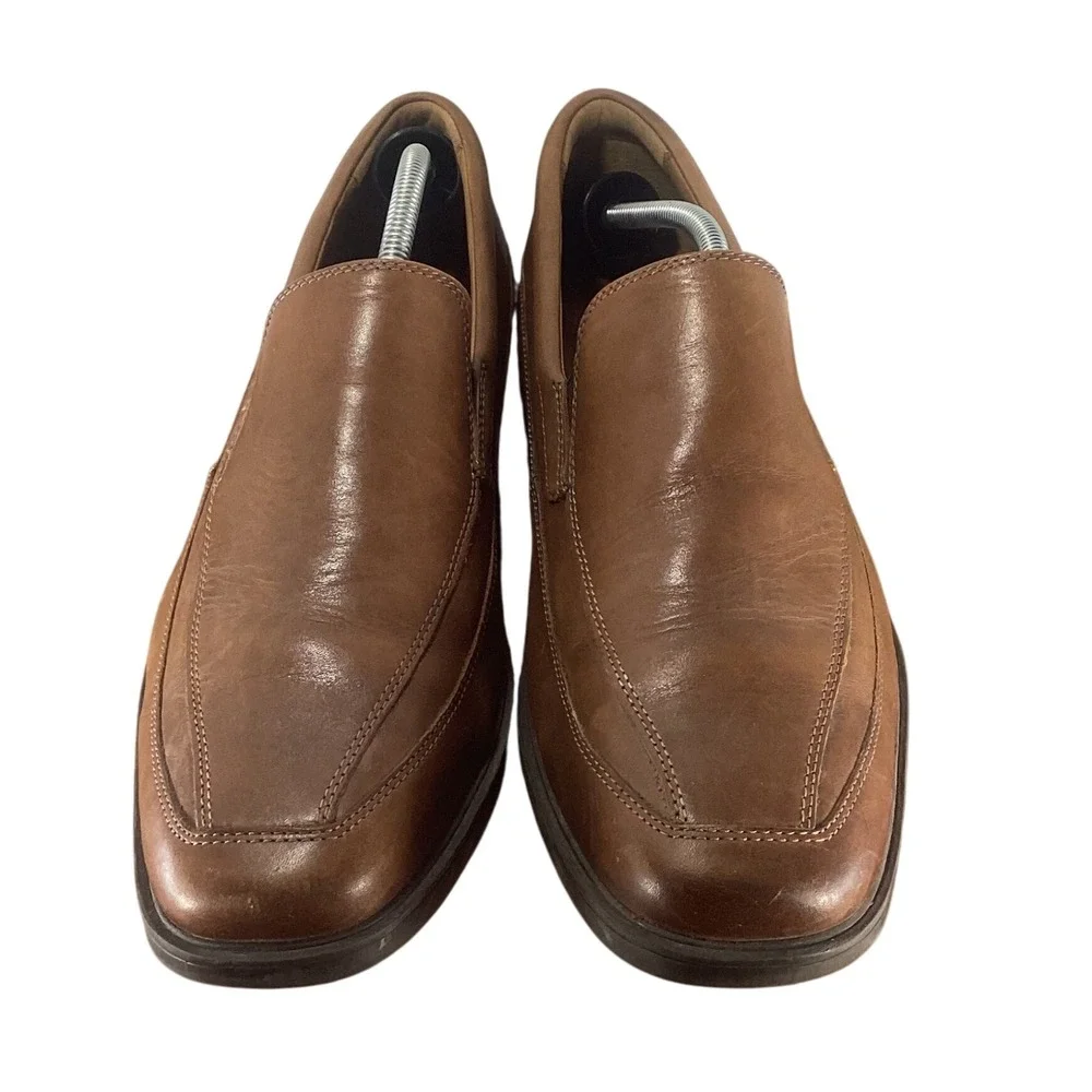 Clarks Collection Mens Slip On Loafers Dress Shoes Leather Brown US 12 M